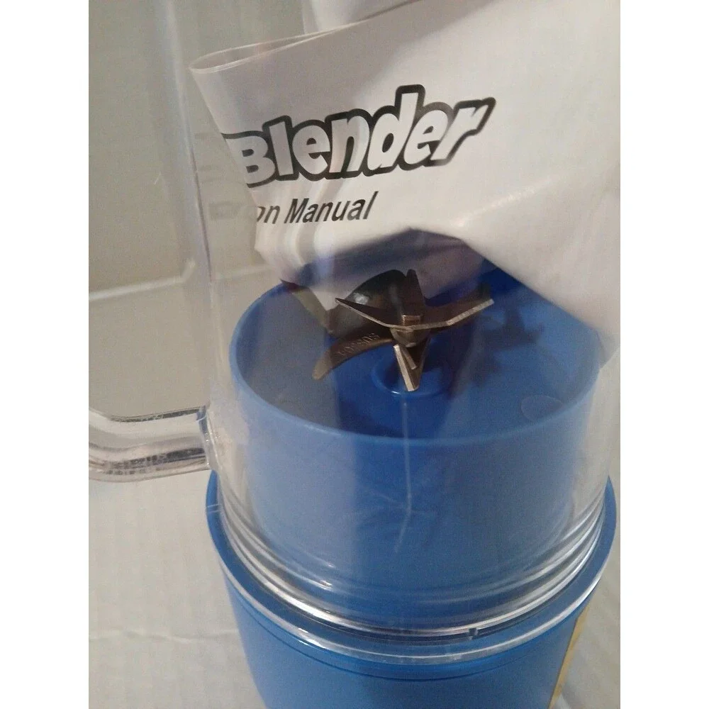 Hy-Impact Better Blender 16 Oz Cordless USB Rechargeable Turbo Power No Box BLUE